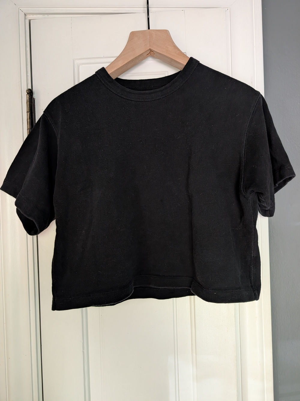 Buck Mason Black Cropped Crew Tee